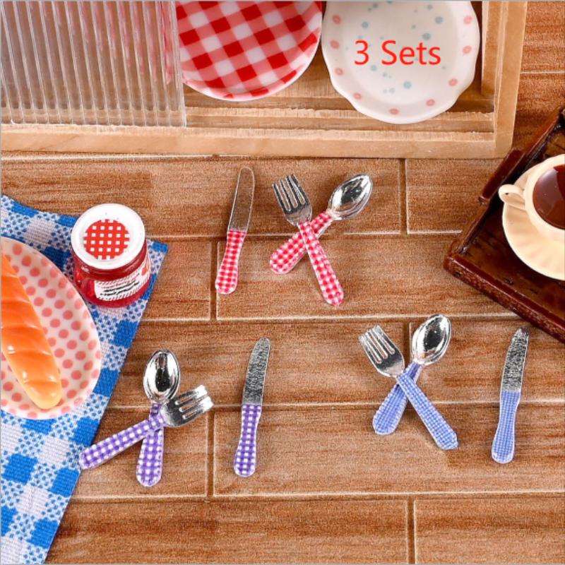 Kids Toys Kitchen Set - 3종 세트 인형의 집 미니어처 주방