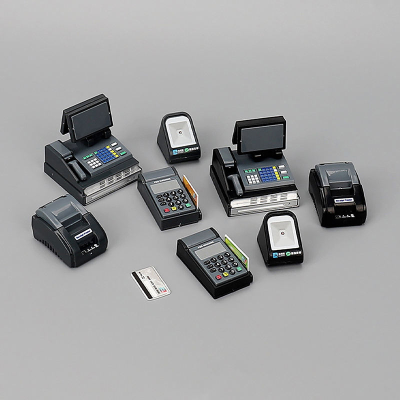 Toy Cash Register - 1세트, 1/12 크기의 미니어처 인형집용 슈퍼마켓