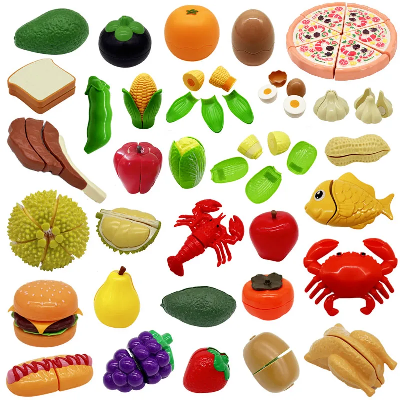 Kids Toys Kitchen Set - 몬테소리 하우스 놀이 과일 절단 피타야
