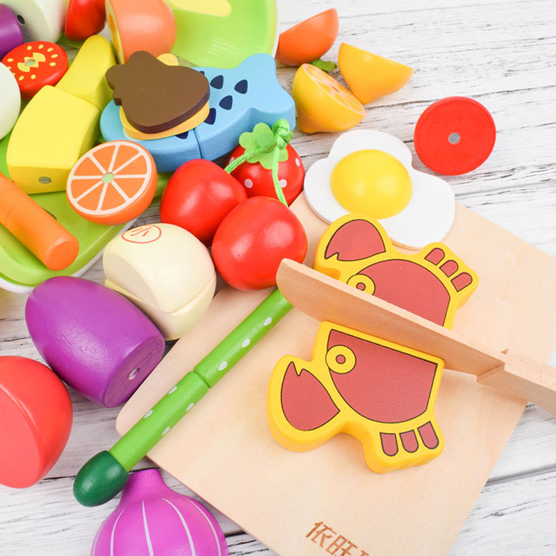 1PCS 나무 장난감 자기 절단 과일 야채 음식 척 놀 - Kids Toys Kitchen Set 리뷰 및 가격