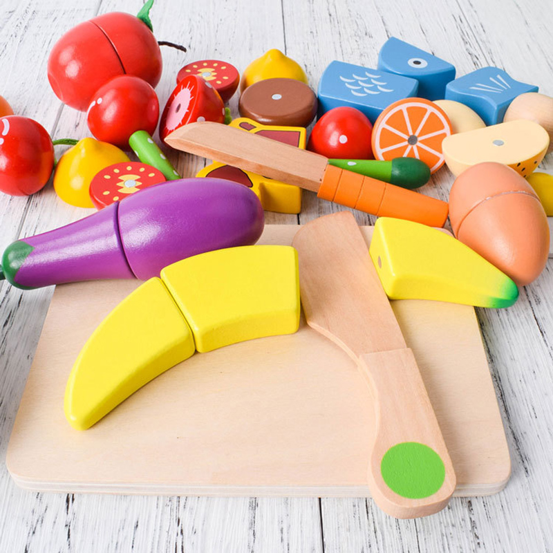 1PCS 나무 장난감 자기 절단 과일 야채 음식 척 놀 - Kids Toys Kitchen Set 리뷰 및 가격