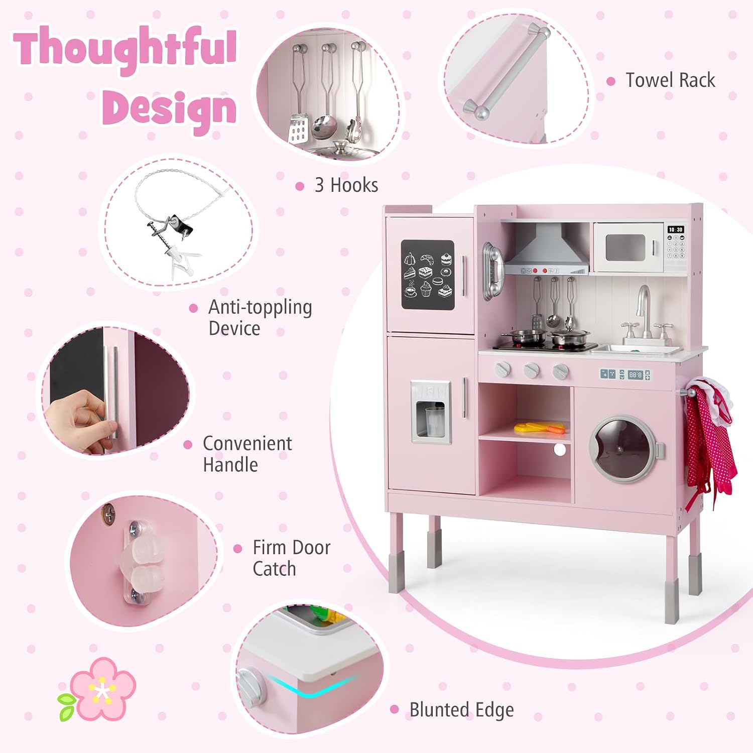 유아용 나무 주방 놀이 세트, 전자레인지, 조리 도구, - Kids Toys Kitchen Set 리뷰 및 가격