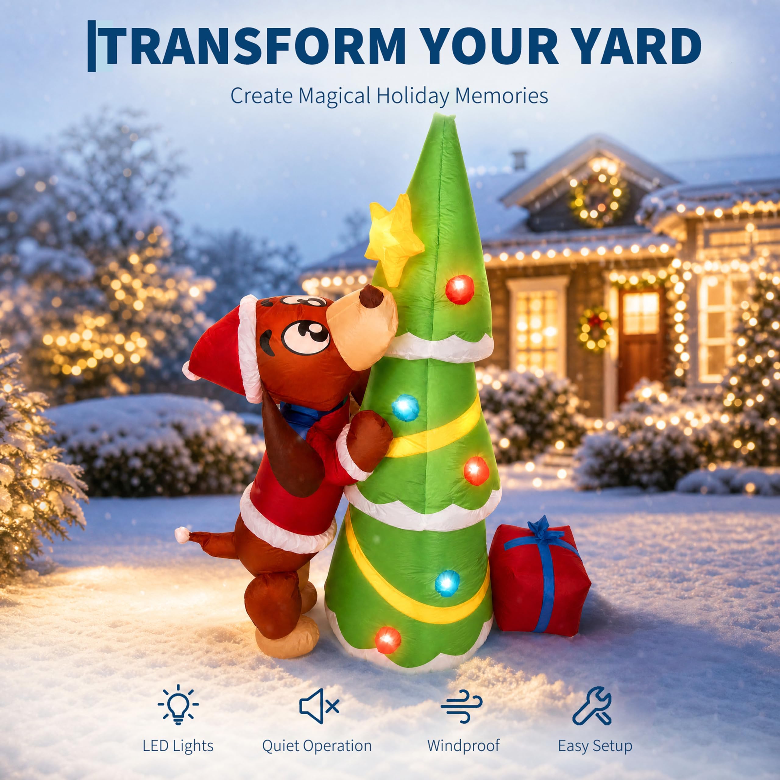 7피트(210cm) 크기의 거대한 크리스마스 강아지 모 - Kids Yard Toys 리뷰 및 가격