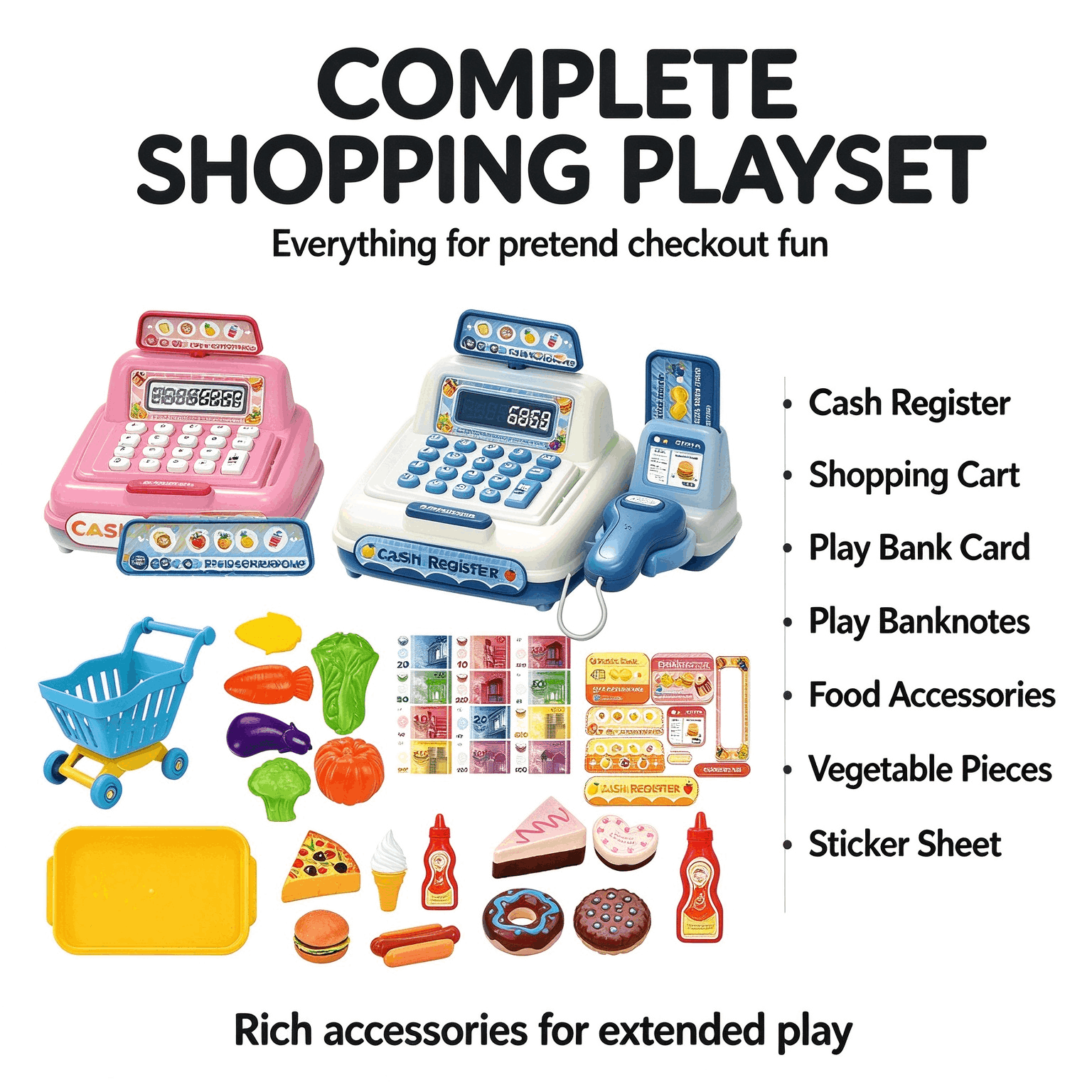 가상 계산대 장난감, 디저트 세트, 유아용 역할 놀이  - Toy Cash Register 리뷰 및 가격